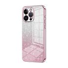 For iPhone 14 Pro Max Gradient Glitter Powder Electroplated Phone Case(Pink) - 1