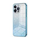 For iPhone 14 Pro Max Gradient Glitter Powder Electroplated Phone Case(Blue) - 1