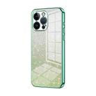 For iPhone 14 Pro Max Gradient Glitter Powder Electroplated Phone Case(Green) - 1