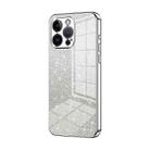 For iPhone 14 Pro Max Gradient Glitter Powder Electroplated Phone Case(Silver) - 1