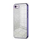 For iPhone SE 2022 / 2020 / 8 / 7 Gradient Glitter Powder Electroplated Phone Case(Purple) - 1
