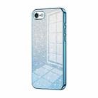 For iPhone SE 2022 / 2020 / 8 / 7 Gradient Glitter Powder Electroplated Phone Case(Blue) - 1