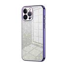 For iPhone 13 Pro Max Gradient Glitter Powder Electroplated Phone Case(Purple) - 1