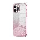 For iPhone 13 Pro Max Gradient Glitter Powder Electroplated Phone Case(Pink) - 1