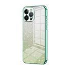 For iPhone 13 Pro Max Gradient Glitter Powder Electroplated Phone Case(Green) - 1