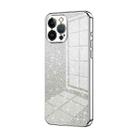 For iPhone 13 Pro Max Gradient Glitter Powder Electroplated Phone Case(Silver) - 1