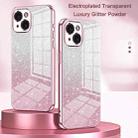 For iPhone 13 Pro Max Gradient Glitter Powder Electroplated Phone Case(Silver) - 2