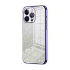 For iPhone 13 Pro Gradient Glitter Powder Electroplated Phone Case(Purple) - 1