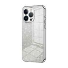 For iPhone 13 Pro Gradient Glitter Powder Electroplated Phone Case(Silver) - 1