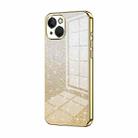 For iPhone 13 Gradient Glitter Powder Electroplated Phone Case(Gold) - 1