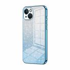 For iPhone 13 Gradient Glitter Powder Electroplated Phone Case(Blue) - 1