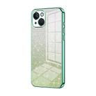 For iPhone 13 Gradient Glitter Powder Electroplated Phone Case(Green) - 1