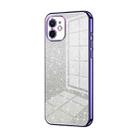 For iPhone 12 Gradient Glitter Powder Electroplated Phone Case(Purple) - 1