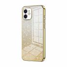 For iPhone 12 Gradient Glitter Powder Electroplated Phone Case(Gold) - 1