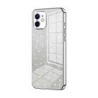 For iPhone 12 Gradient Glitter Powder Electroplated Phone Case(Silver) - 1