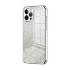 For iPhone 12 Pro Max Gradient Glitter Powder Electroplated Phone Case(Silver) - 1