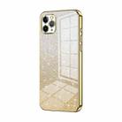 For iPhone 11 Pro Max Gradient Glitter Powder Electroplated Phone Case(Gold) - 1
