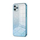 For iPhone 11 Pro Max Gradient Glitter Powder Electroplated Phone Case(Blue) - 1