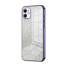 For iPhone 11 Gradient Glitter Powder Electroplated Phone Case(Purple) - 1