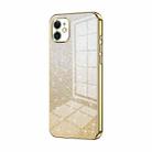 For iPhone 11 Gradient Glitter Powder Electroplated Phone Case(Gold) - 1