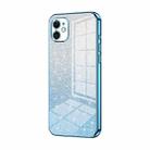 For iPhone 11 Gradient Glitter Powder Electroplated Phone Case(Blue) - 1