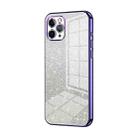 For iPhone 11 Pro Gradient Glitter Powder Electroplated Phone Case(Purple) - 1