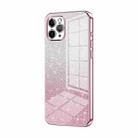 For iPhone 11 Pro Gradient Glitter Powder Electroplated Phone Case(Pink) - 1