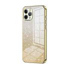 For iPhone 11 Pro Gradient Glitter Powder Electroplated Phone Case(Gold) - 1