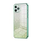 For iPhone 11 Pro Gradient Glitter Powder Electroplated Phone Case(Green) - 1