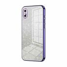 For iPhone X / XS Gradient Glitter Powder Electroplated Phone Case(Purple) - 1