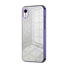 For iPhone XR Gradient Glitter Powder Electroplated Phone Case(Purple) - 1