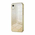 For iPhone XR Gradient Glitter Powder Electroplated Phone Case(Gold) - 1