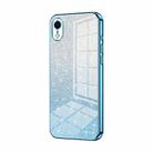 For iPhone XR Gradient Glitter Powder Electroplated Phone Case(Blue) - 1
