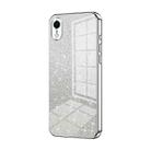 For iPhone XR Gradient Glitter Powder Electroplated Phone Case(Silver) - 1