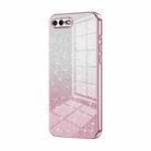 For iPhone 8 Plus / 7 Plus Gradient Glitter Powder Electroplated Phone Case(Pink) - 1