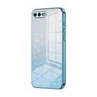 For iPhone 8 Plus / 7 Plus Gradient Glitter Powder Electroplated Phone Case(Blue) - 1