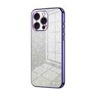 For iPhone 16 Pro Max Gradient Glitter Powder Electroplated Phone Case(Purple) - 1