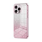 For iPhone 16 Pro Max Gradient Glitter Powder Electroplated Phone Case(Pink) - 1