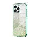 For iPhone 16 Pro Max Gradient Glitter Powder Electroplated Phone Case(Green) - 1