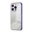 For iPhone 16 Pro Gradient Glitter Powder Electroplated Phone Case(Purple) - 1