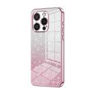 For iPhone 16 Pro Gradient Glitter Powder Electroplated Phone Case(Pink) - 1