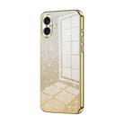 For iPhone 16 Plus Gradient Glitter Powder Electroplated Phone Case(Gold) - 1