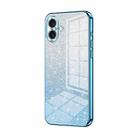 For iPhone 16 Plus Gradient Glitter Powder Electroplated Phone Case(Blue) - 1