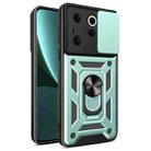 For Tecno Camon 20 Premier Sliding Camera Cover Design TPU+PC Phone Case(Green) - 1