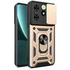 For Tecno Spark Go 2024 / Spark 20 Sliding Camera Cover Design TPU+PC Phone Case(Gold) - 1