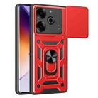 For Tecno Pova 6 Pro Sliding Camera Cover Design TPU+PC Phone Case(Red) - 1