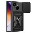 For Tecno Spark Go 1 Sliding Camera Cover Design TPU+PC Phone Case(Black) - 1