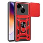 For Tecno Spark Go 1 Sliding Camera Cover Design TPU+PC Phone Case(Red) - 1