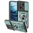 For Tecno Camon 30S Sliding Camera Cover Design TPU+PC Phone Case(Green) - 1