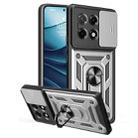 For Tecno Camon 30S Sliding Camera Cover Design TPU+PC Phone Case(Silver) - 1